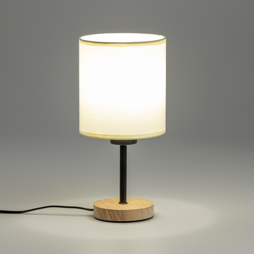 Brilagi - Lampe de table NUBILA WOOD 1xE27/25W/230V chêne/noir/crème