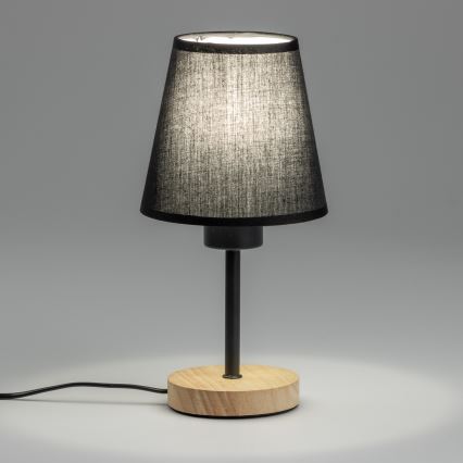 Brilagi - Lampe de table NUBILA WOOD 1xE27/25W/230V chêne/noir