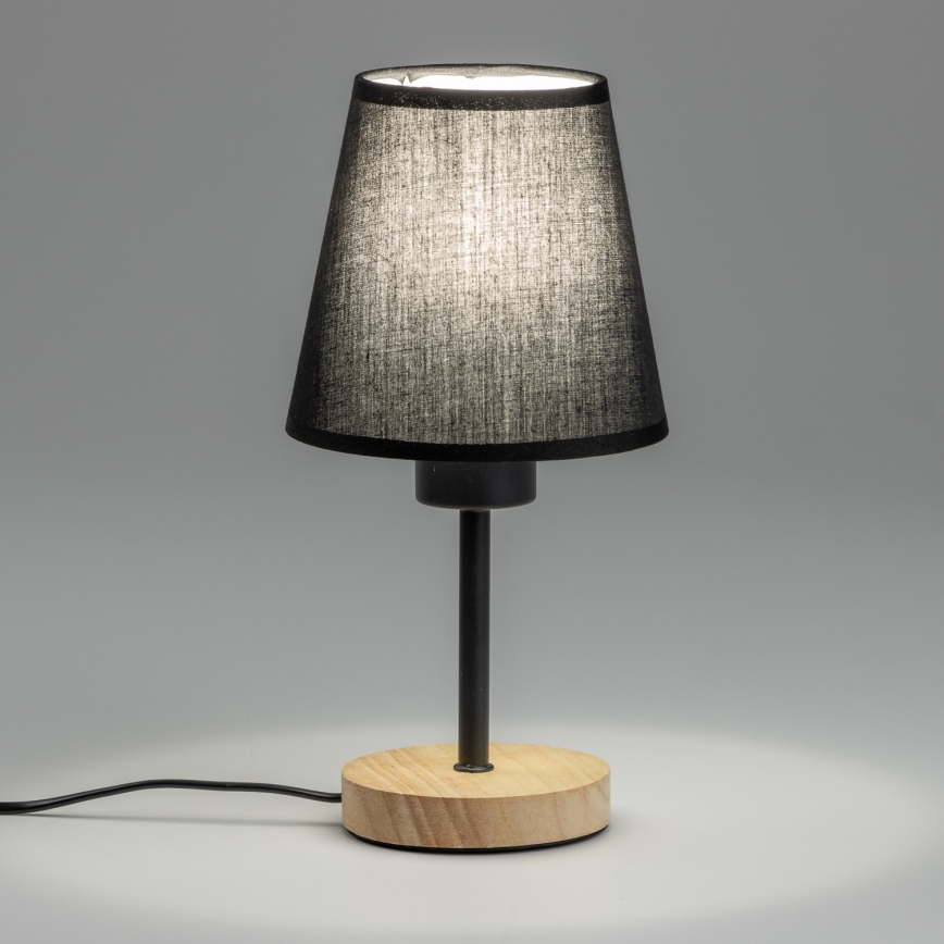 Brilagi - Lampe de table NUBILA WOOD 1xE27/25W/230V chêne/noir