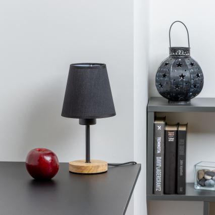 Brilagi - Lampe de table NUBILA WOOD 1xE27/25W/230V chêne/noir