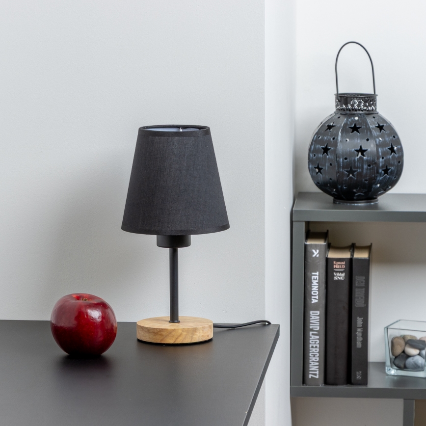 Brilagi - Lampe de table NUBILA WOOD 1xE27/25W/230V chêne/noir