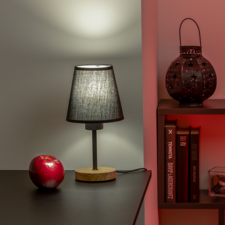 Brilagi - Lampe de table NUBILA WOOD 1xE27/25W/230V chêne/noir
