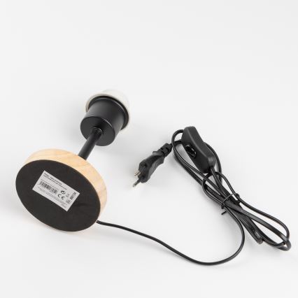 Brilagi - Lampe de table NUBILA WOOD 1xE27/25W/230V chêne/noir/orange