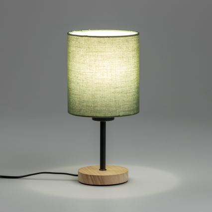 Brilagi - Lampe de table NUBILA WOOD 1xE27/25W/230V chêne/vert