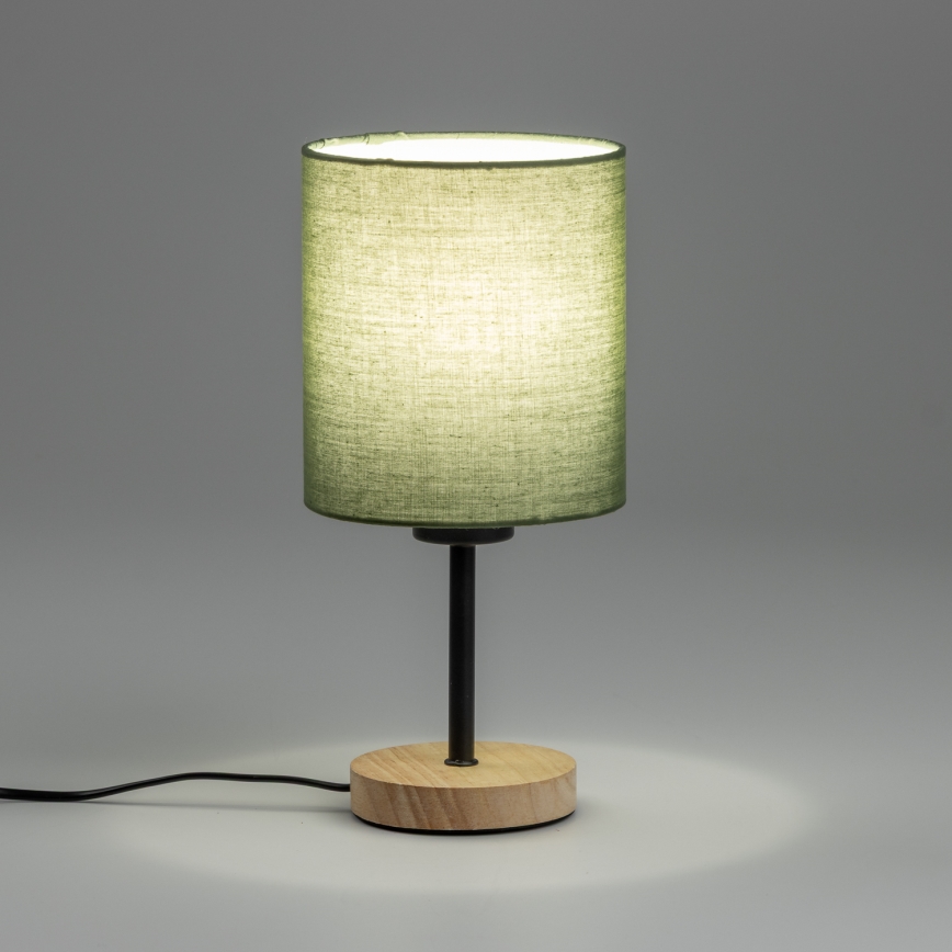 Brilagi - Lampe de table NUBILA WOOD 1xE27/25W/230V chêne/vert