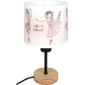 Brilagi - Lampe de table pour enfant BOBO WOOD 1xE27/25W/230V chêne/noir/blanc/rose/ballerines