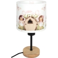 Brilagi - Lampe de table pour enfant BOBO WOOD 1xE27/25W/230V chêne/noir/blanc/rose/fées