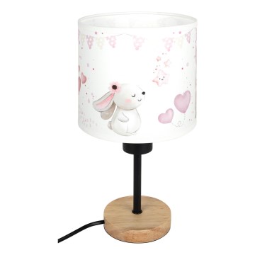 Brilagi - Lampe de table pour enfants BOBO WOOD 1xE27/25W/230V chêne/noir/crème/lapins