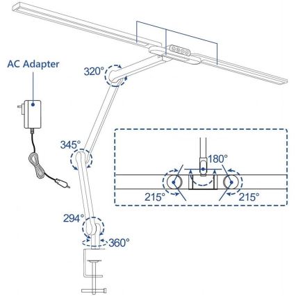 Brilagi - Lampe de table tactile flexible à intensité variable VARIO LED/24W/230V 3000-6500K CRI 92 blanc