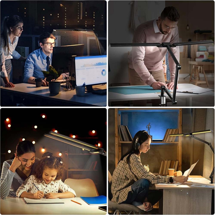 Brilagi - Lampe de table flexible tactile à intensité variable VARIO LED/24W/230V 3000-6500K IRC 92 noir