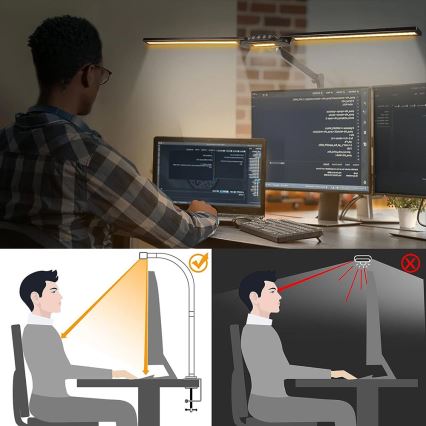 Brilagi - Lampe de table flexible tactile à intensité variable VARIO LED/24W/230V 3000-6500K IRC 92 noir