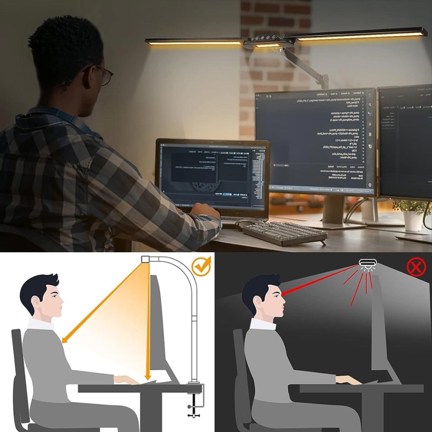 Brilagi - Lampe de table flexible tactile à intensité variable VARIO LED/24W/230V 3000-6500K IRC 92 noir