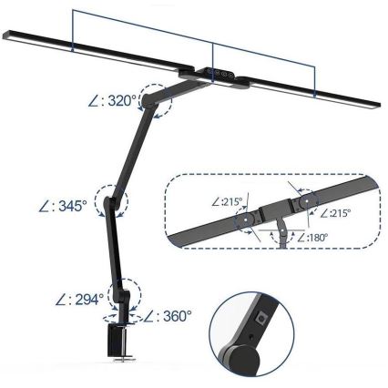 Brilagi - Lampe de table flexible tactile à intensité variable VARIO LED/24W/230V 3000-6500K IRC 92 noir