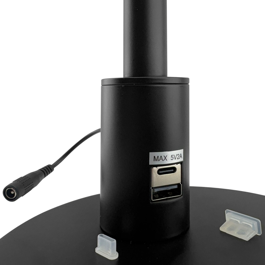 Brilagi - Lampe de bureau tactile et dimmable à LED avec ports USB VARIO LED/7W/230V 3000–6500K CRI 96, noir