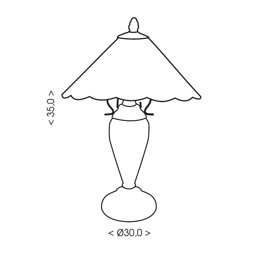 Brilagi - lampe de table Tiffany en vitrail FOLIA 1xE27/60W/230V + 1xE14/40W