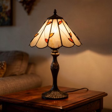 Brilagi - Lampe de table Tiffany en vitrail FOLIA 1xE27/60W/230V