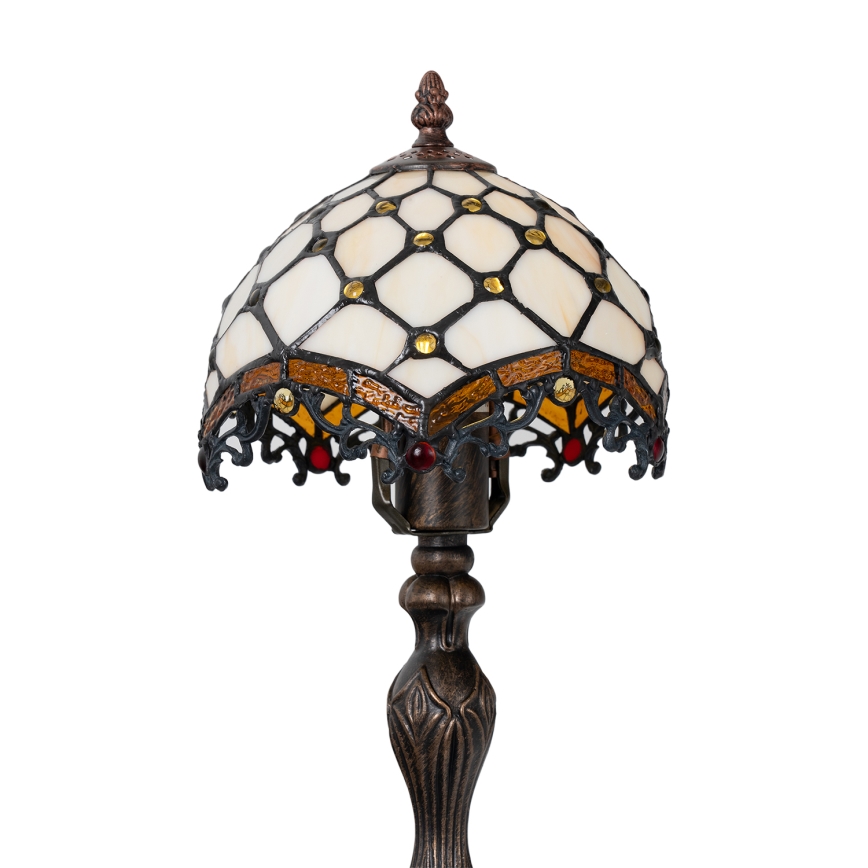 Brilagi - Lampe de table Tiffany en vitrail IVOIRE 1xE27/60W/230V