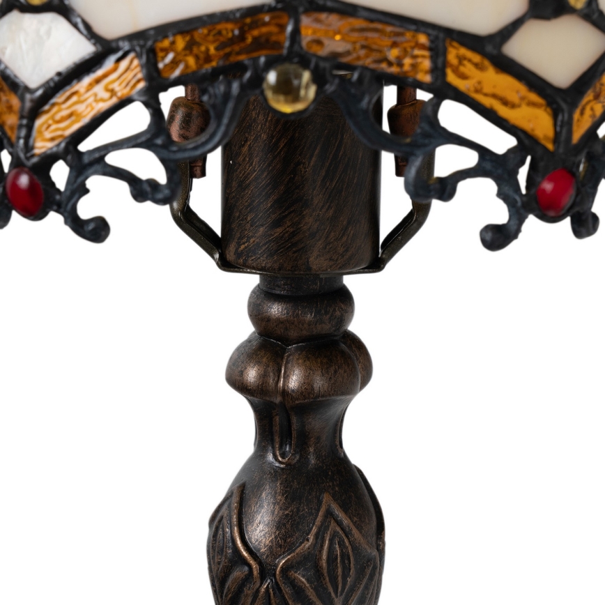 Brilagi - Lampe de table Tiffany en vitrail IVOIRE 1xE27/60W/230V