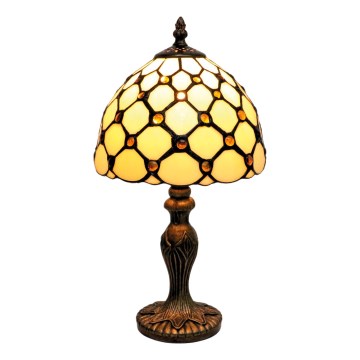 BRILAGI - Lampe de table Tiffany en vitrail IVORY SMOOTH 1xE27/60W/230V