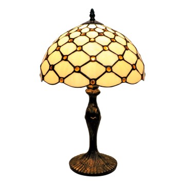 BRILAGI - Lampe de table Tiffany en vitrail IVORY SMOOTH 1xE27/60W/230V