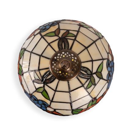 Brilagi - Lampe de table Tiffany en vitrail JUNGLE 1xE27/60W/230V + 1xE14/40W