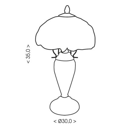 Brilagi - lampe de table Tiffany en vitrail JUNGLE 1xE27/60W/230V + 1xE14/40W