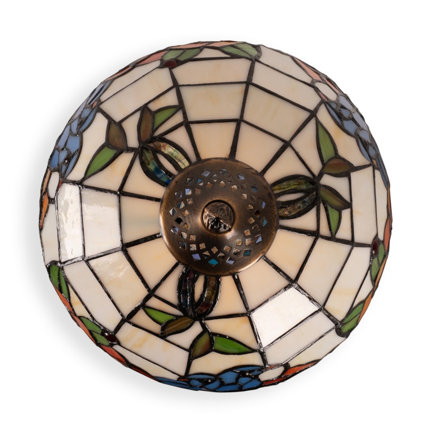 Brilagi - lampe de table Tiffany en vitrail JUNGLE 1xE27/60W/230V + 1xE14/40W