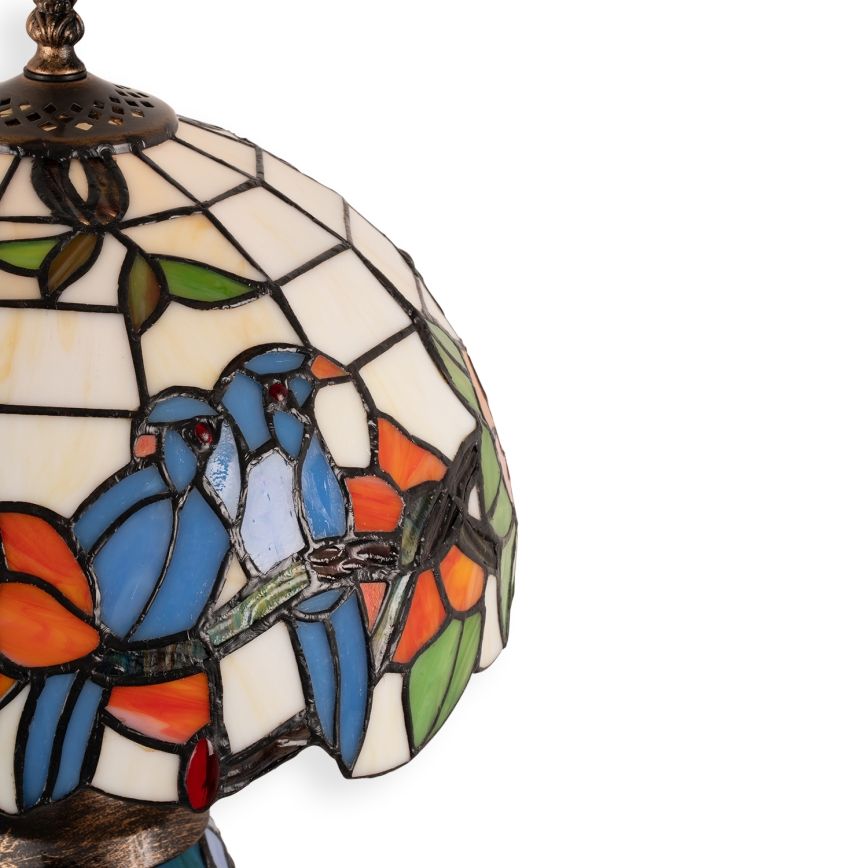 Brilagi - lampe de table Tiffany en vitrail JUNGLE 1xE27/60W/230V + 1xE14/40W