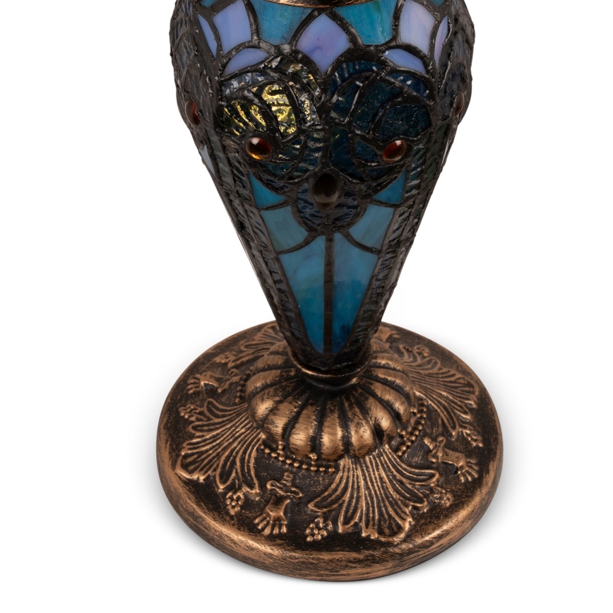 Brilagi - lampe de table Tiffany en vitrail JUNGLE 1xE27/60W/230V + 1xE14/40W