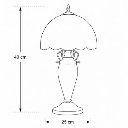 Brilagi - lampe de table Tiffany en vitrail JUNGLE 1xE27/60W/230V + 1xE14/40W
