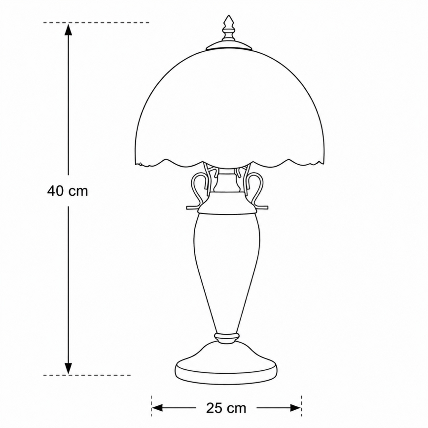 Brilagi - lampe de table Tiffany en vitrail JUNGLE 1xE27/60W/230V + 1xE14/40W