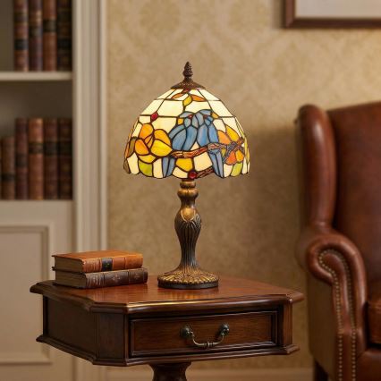 Brilagi - Lampe de table Tiffany en vitrail JUNGLE 1xE27/60W/230V