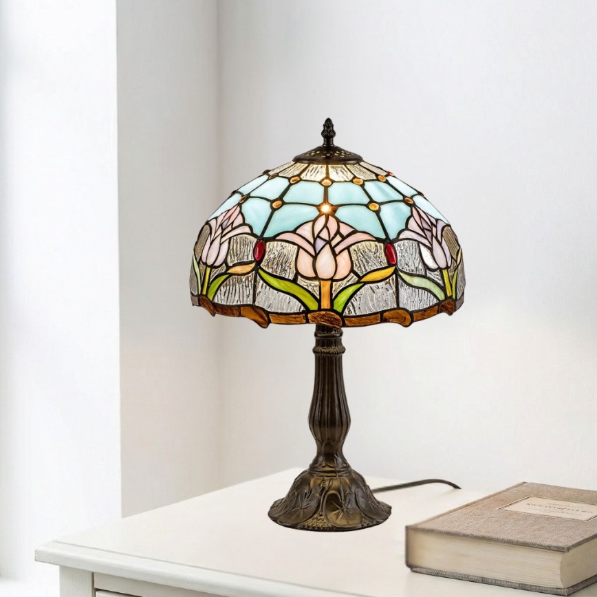 Brilagi - Lampe de table Tiffany en vitrail LORAS 1xE27/40W/230V