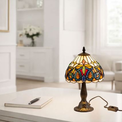 Brilagi - lampe de table Tiffany en vitrail LUISA 1xE14/40W/230V