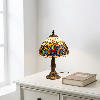 Brilagi - lampe de table Tiffany en vitrail LUISA 1xE14/40W/230V