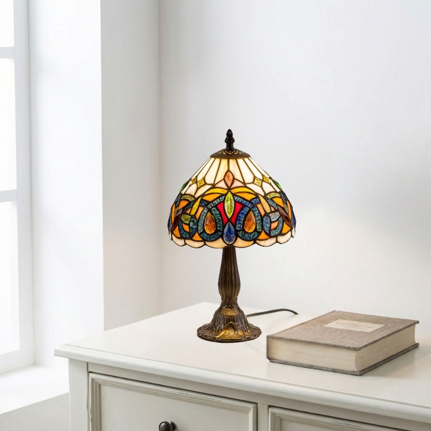 Brilagi - lampe de table Tiffany en vitrail LUISA 1xE14/40W/230V
