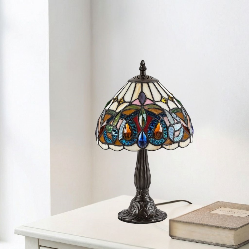 Brilagi - lampe de table Tiffany en vitrail LUISA 1xE14/40W/230V