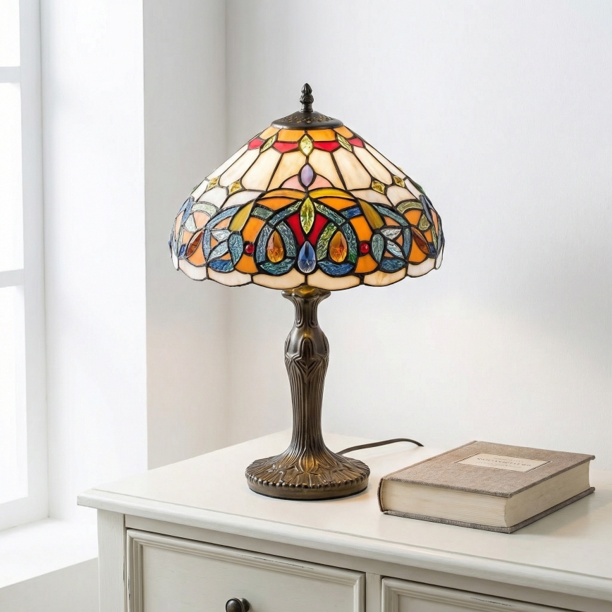 Brilagi - lampe de table Tiffany en vitrail LUISA 1xE27/40W/230V