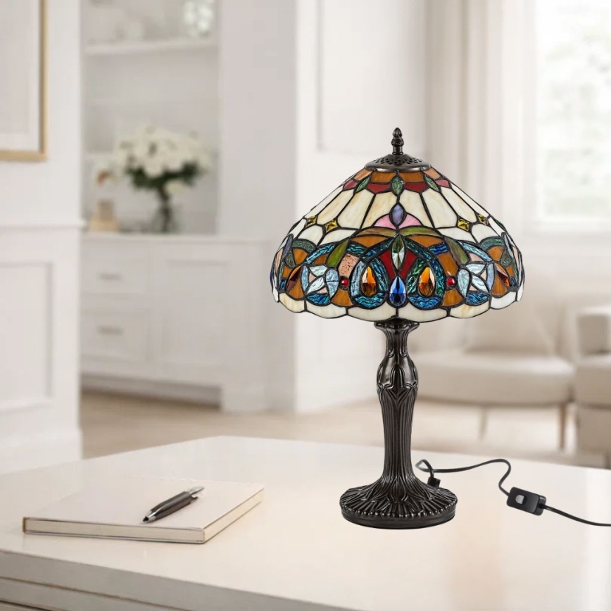 Brilagi - lampe de table Tiffany en vitrail LUISA 1xE27/40W/230V
