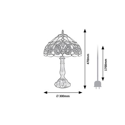 Brilagi - lampe de table Tiffany en vitrail LUISA 1xE27/40W/230V