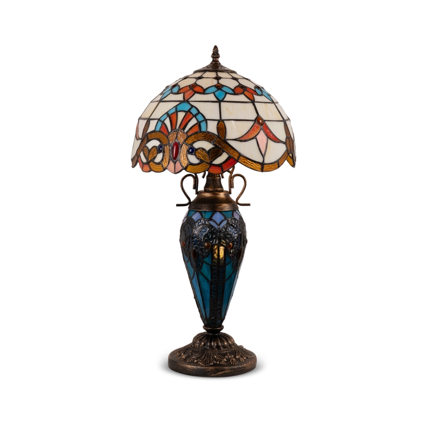 Brilagi - Lampe de table Tiffany en vitrail MIRABELLA 1xE27/60W/230V + 1xE14/40W