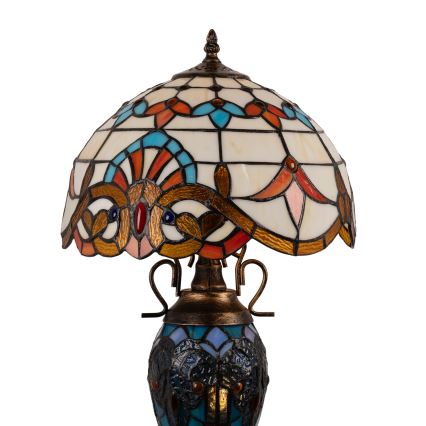 Brilagi - Lampe de table Tiffany en vitrail MIRABELLA 1xE27/60W/230V + 1xE14/40W