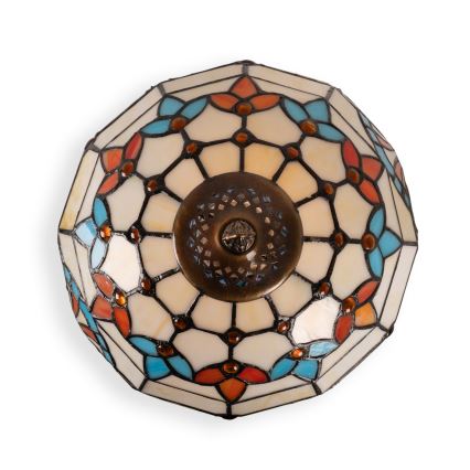 Brilagi - Lampe de table Tiffany en vitrail MIRABELLA 1xE27/60W/230V + 1xE14/40W
