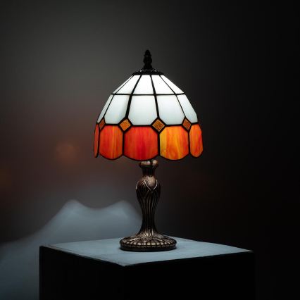 BRILAGI - Lampe de table Tiffany en vitrail SIENNA 1xE27/60W/230V