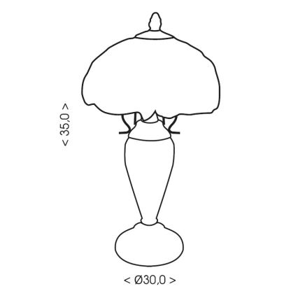Brilagi - lampe de table Tiffany en vitrail SUNFLOWER 1xE27/60W/230V + 1xE14/40W
