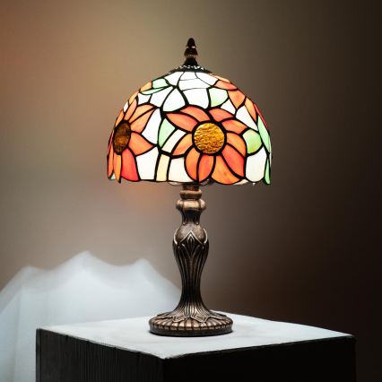 Brilagi - lampe de table Tiffany en vitrail SUNFLOWER 1xE27/60W/230V