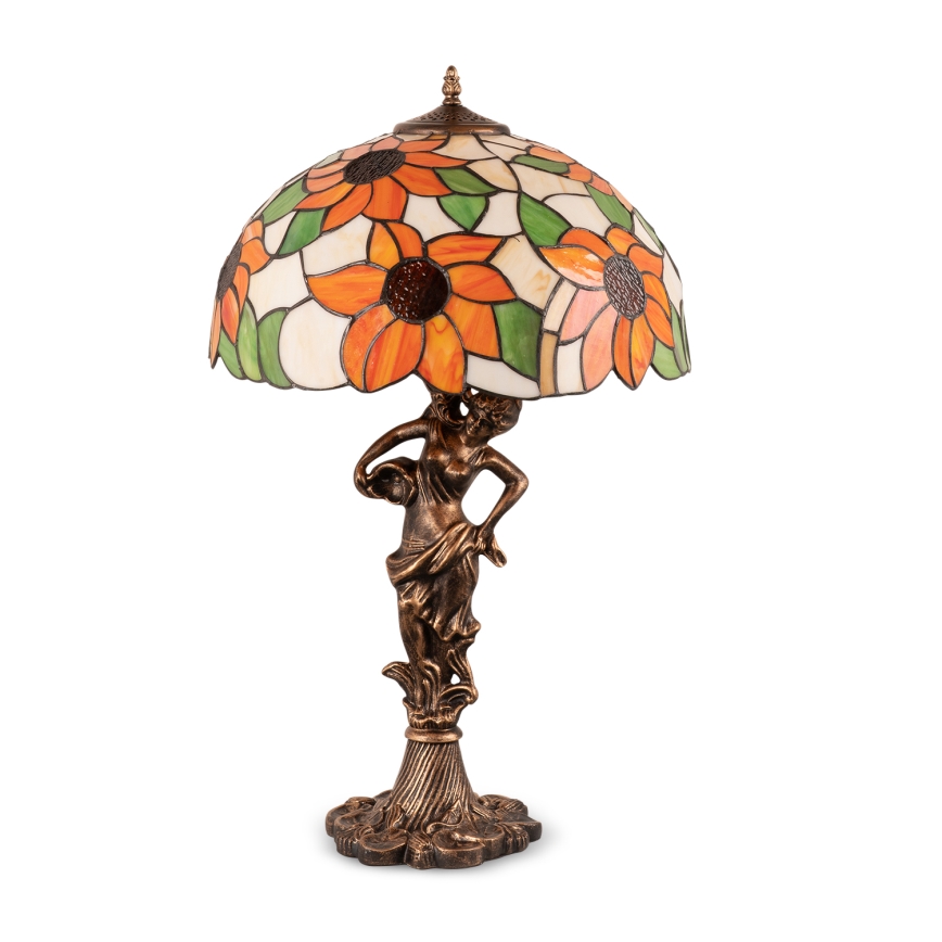 Brilagi - lampe de table Tiffany en vitrail SUNFLOWER 1xE27/60W/230V