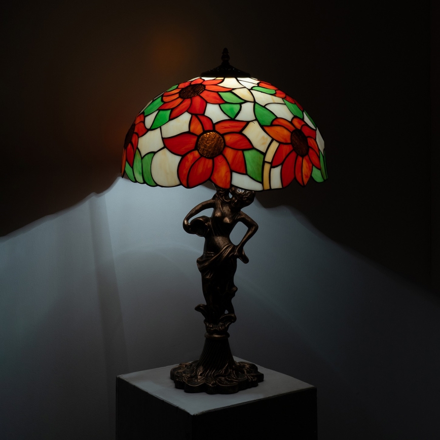 Brilagi - lampe de table Tiffany en vitrail SUNFLOWER 1xE27/60W/230V