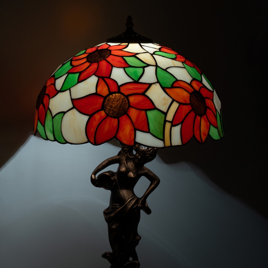 Brilagi - lampe de table Tiffany en vitrail SUNFLOWER 1xE27/60W/230V