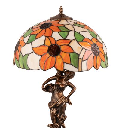 Brilagi - lampe de table Tiffany en vitrail SUNFLOWER 1xE27/60W/230V